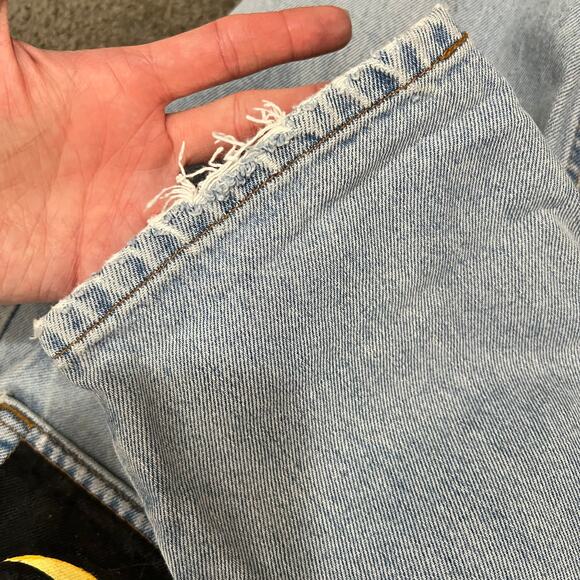 Vtg Levi's 560 Jeans 29x32 Loose Fit Tapered Celestial Hand Painted Artsy Sun - Picture 12 of 13